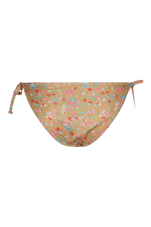 Womensecret Bikini bottoms in a floral print with side ties. Narančasta