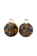 Womensecret Marble-effect round drop earrings Crna