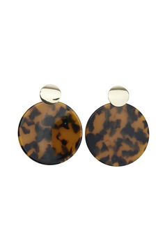 Womensecret Marble-effect round drop earrings black