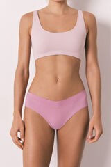 Women'secret Pink wide ruched Brazilian panty pink