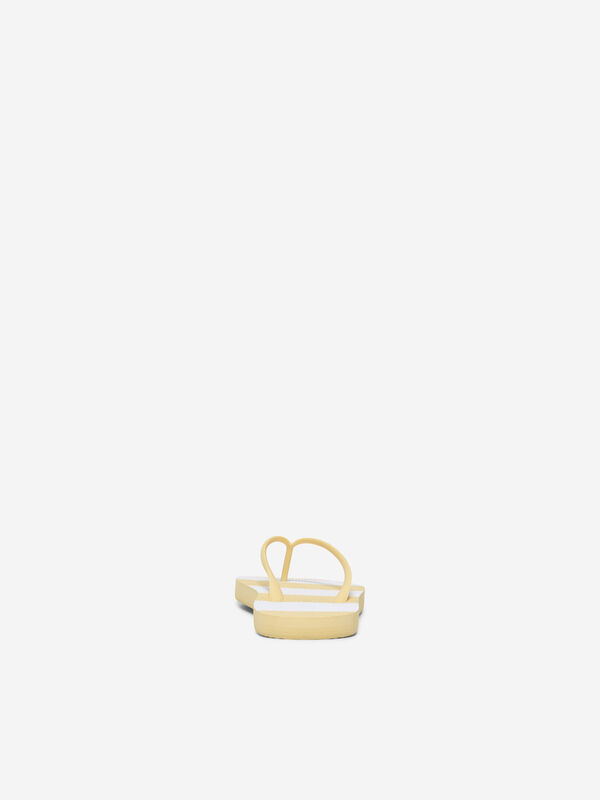 Only Yellow striped sandals printed