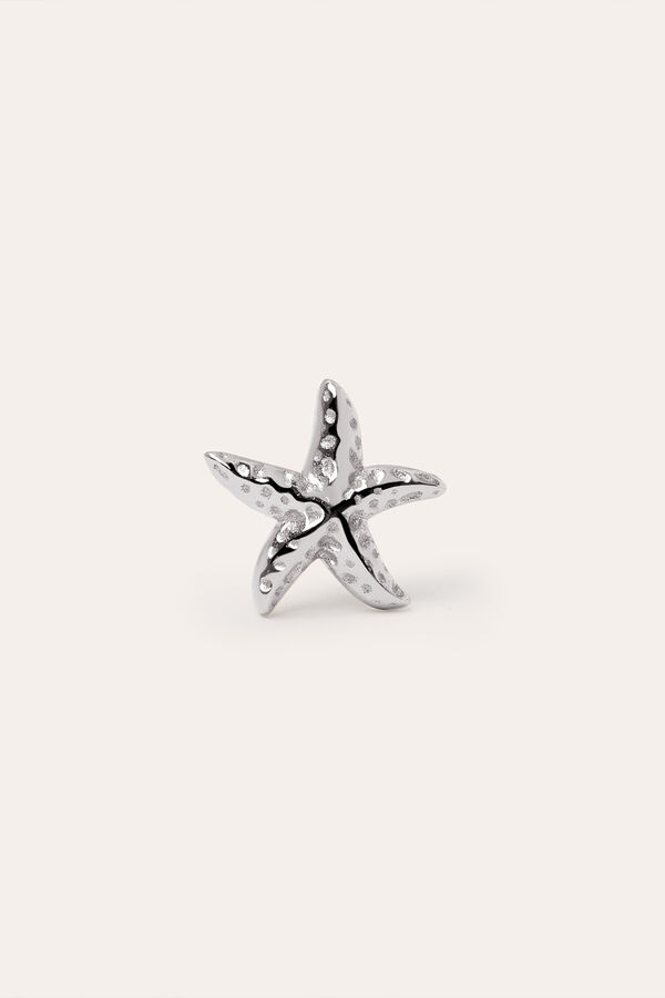 Womensecret Pendiente Suelto Mini Starfish Plata gris