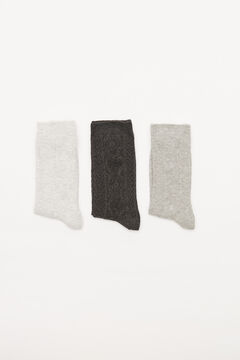 Womensecret 3-pack grey textured socks grey