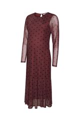 Mamalicious Polka-dot maternity midi dress pink
