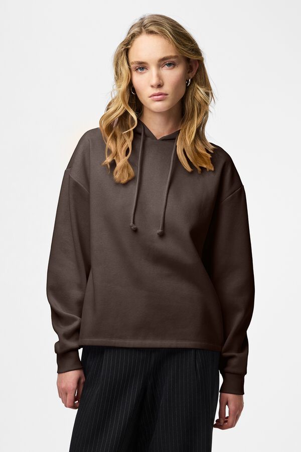 Pieces Basic hooded sweatshirt nude