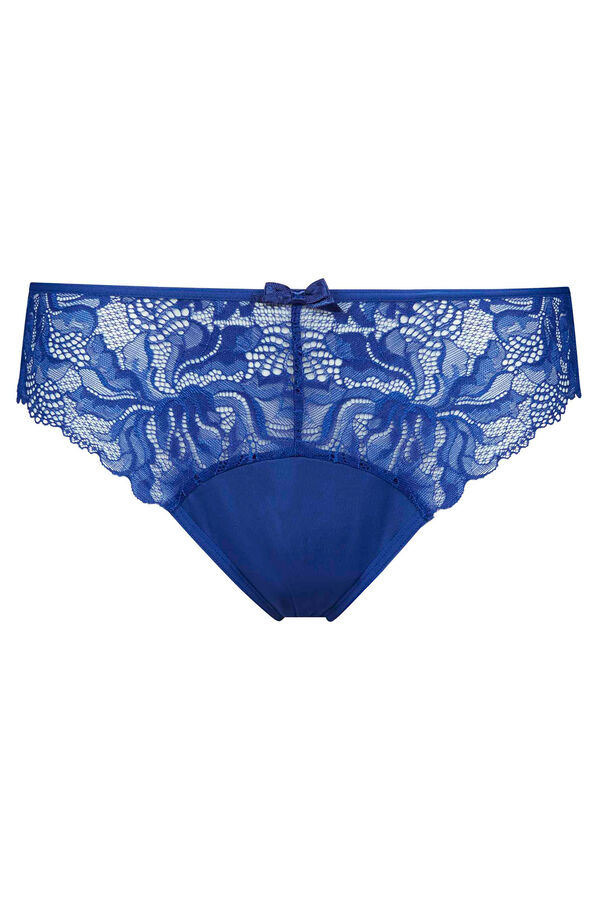 Womensecret Generous Essentiel panty with lace bleu