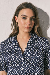 Women'secret Blue printed classic pyjamas blue