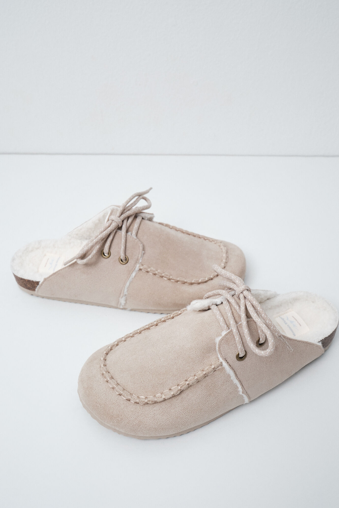 Women'secret Brown lined loafer slippers