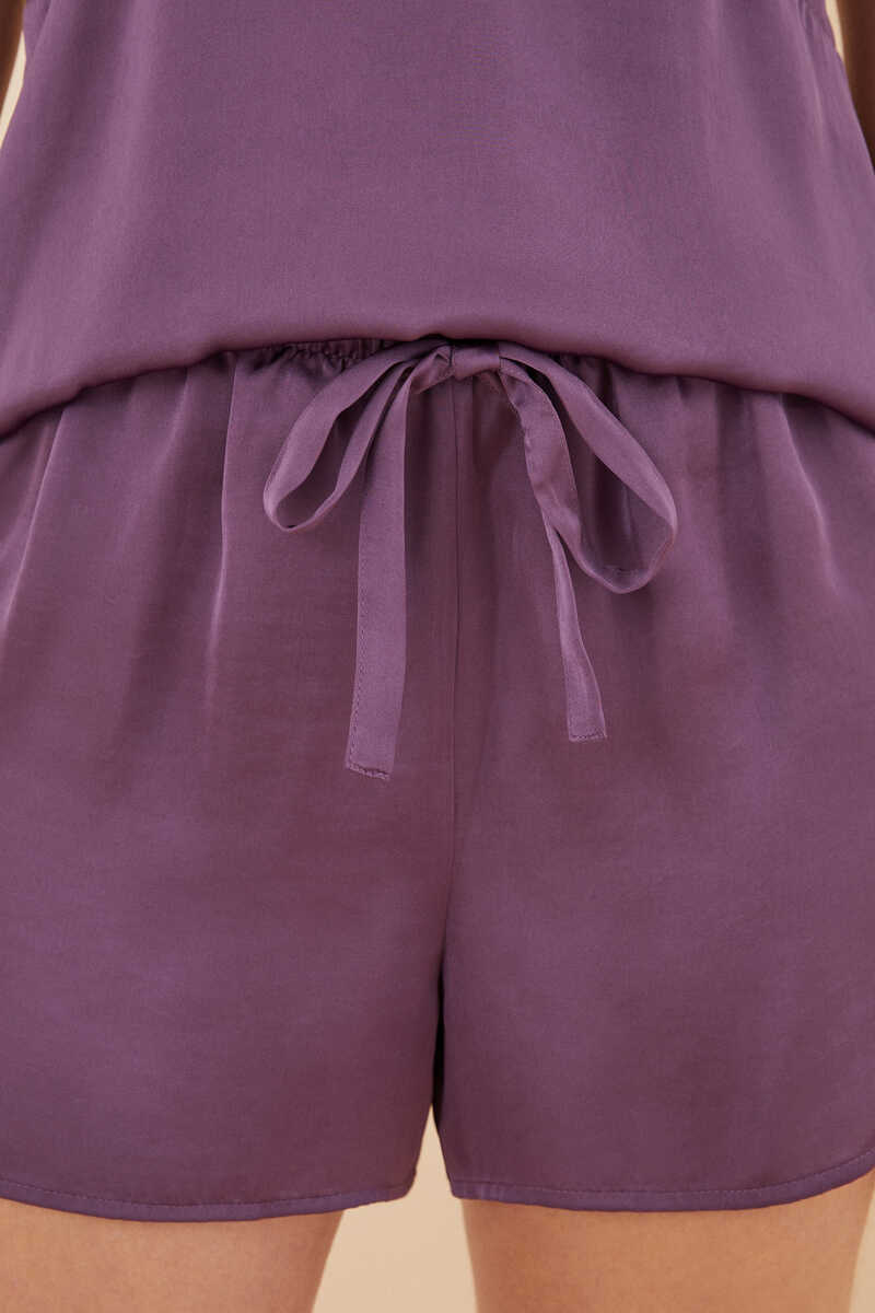 Womensecret Short purple satin pyjamas pink