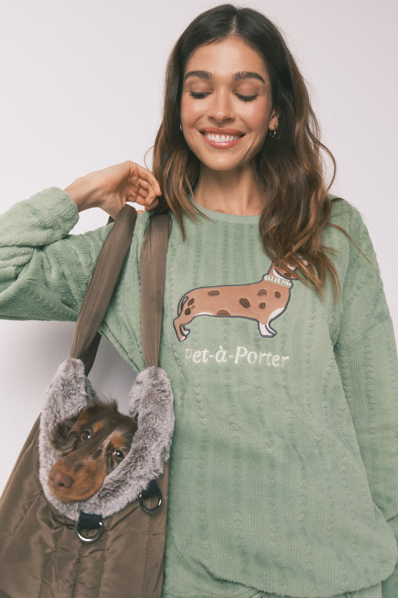 Women'secret Green fleece long pyjamas