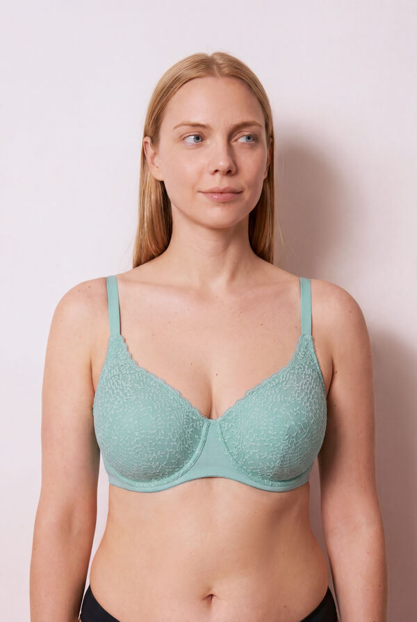 Women'secret Zeleni čipkasti push-up grudnjak GORGEOUS Zelena