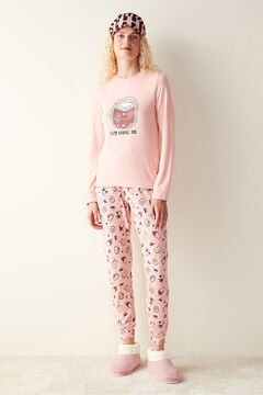 Womensecret Pijama comprido térmico rosa rosa