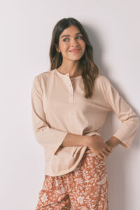 Women'secret 100% cotton orange ¾ sleeve T-shirt 