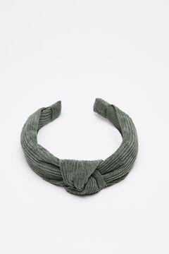Womensecret Green corduroy wide knot-front headband beige