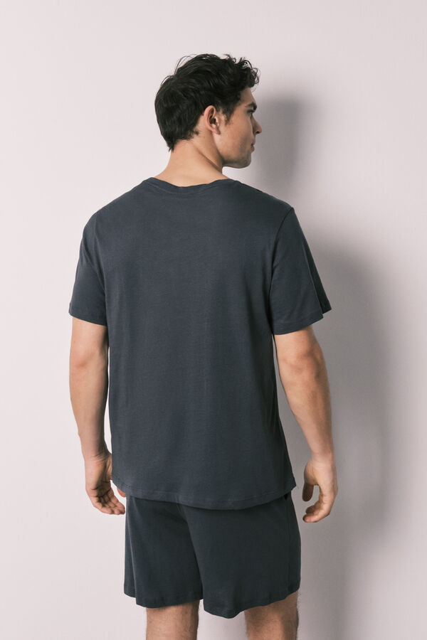 Women'secret Navy cotton men's short pyjamas black