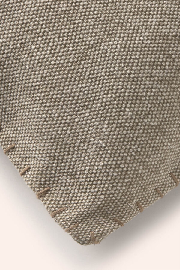 Calma House Asana beige dhurrie cotton cushion cover grey