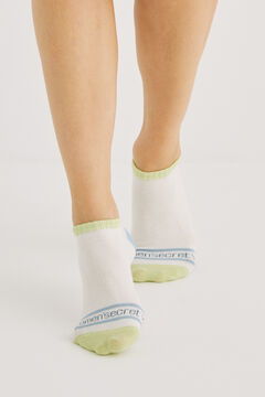 Womensecret Lime cotton ankle socks green