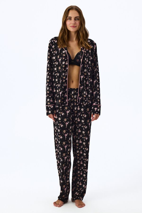 Penti Long Sleeve Pyjama Set black