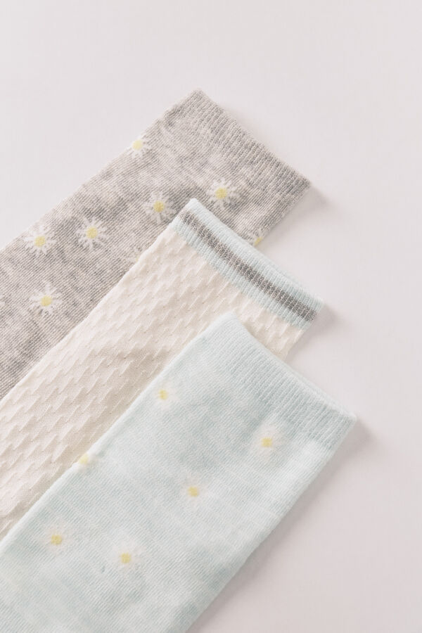 Women'secret Pack 3 short floral print socks printed