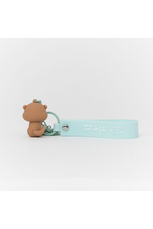 Mr. Wonderful Porta-chaves com charms de lontra pregui&ccedil;osa estampado