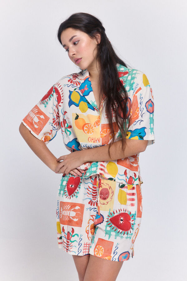 Pieces Chemise fluide en viscose blanc