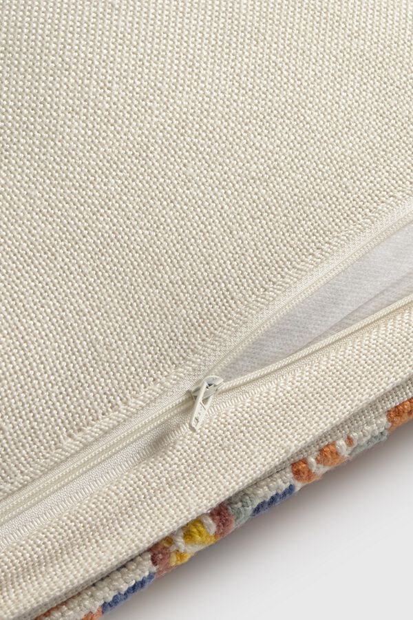 Textura Geometric embroidered cushion case printed