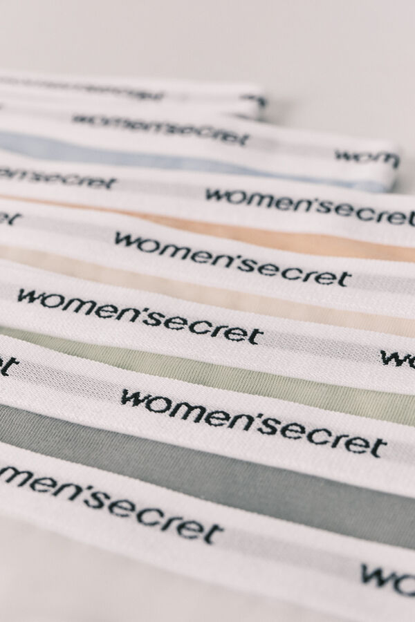 Women'secret Plain cotton 7-pack thongs with logo white