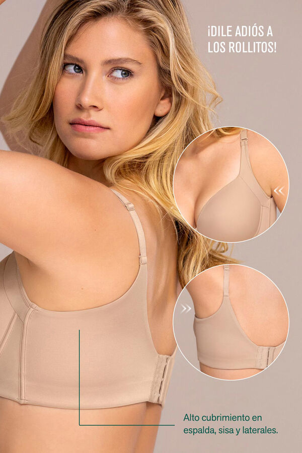Sujetador de push up suave y cubrimiento alto en sisa y espalda