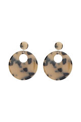 Womensecret Marble-effect round drop earrings Crna