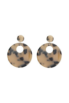 Womensecret Marble-effect round drop earrings black