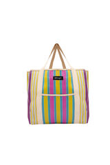 Mr. Wonderful Stripe pattern bag-Yellow, blue and purple Print