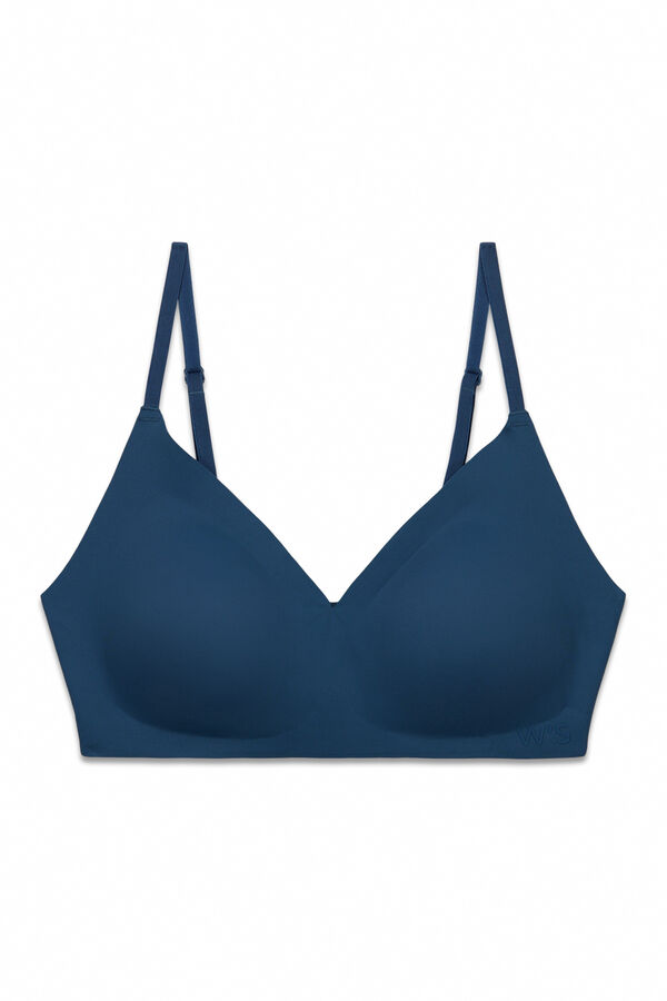 Women'secret Top triangular liso clean cut azul verde