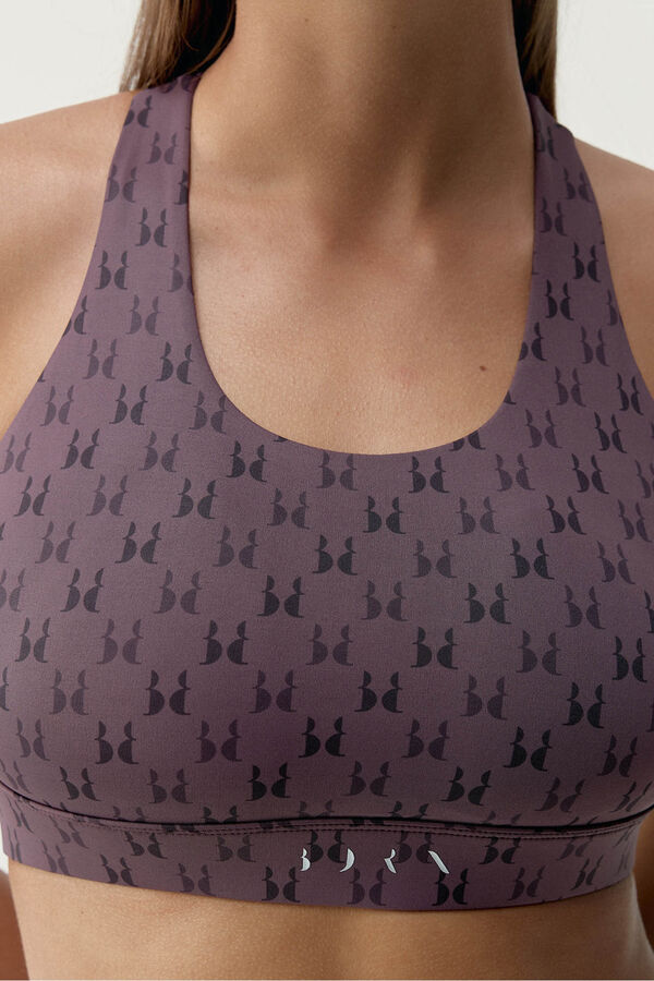 Born Living Yoga Sujetador top deportivo Monogram morado  burdeos