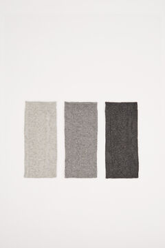 Womensecret 3-pack grey cross-knit cotton socks grey