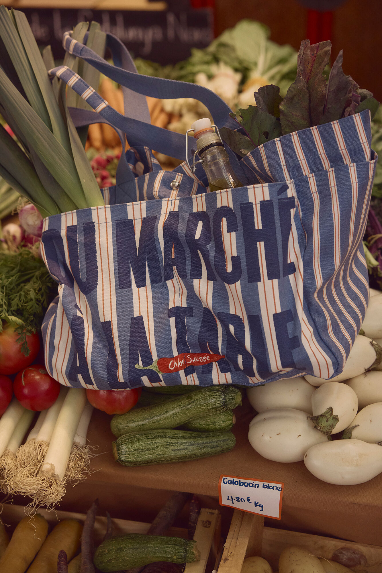 Women'secret Striped cotton shopper bag