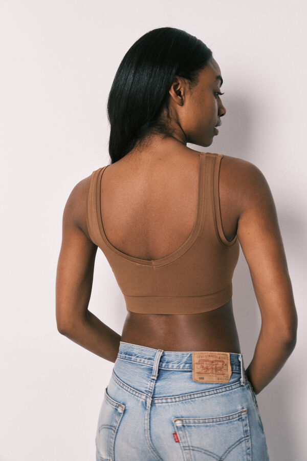 Women'secret COZY Braon čokoladni  top bez &scaron;ava Braon