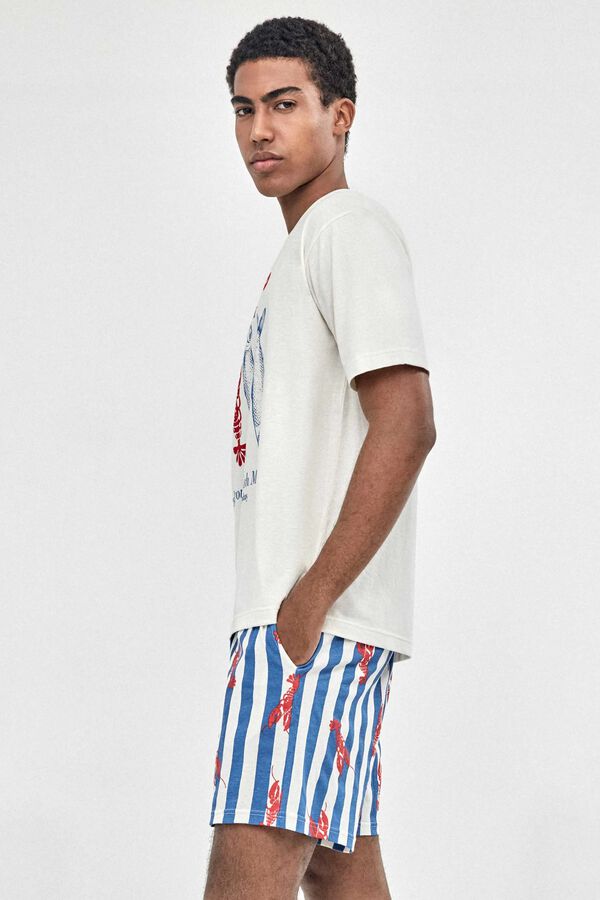 Gisela Men's pyjamas with marine print white