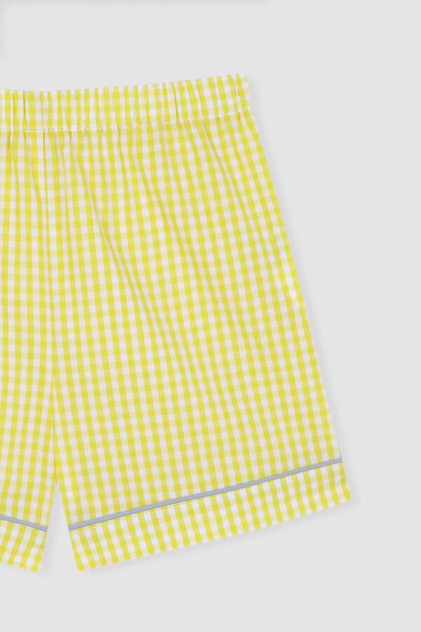 Womensecret Pijama corto vichy amarillo niño amarillo