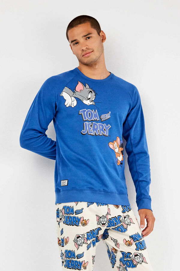 Gisela Conjunto pijama Tom & Jerry en punto interlock azul