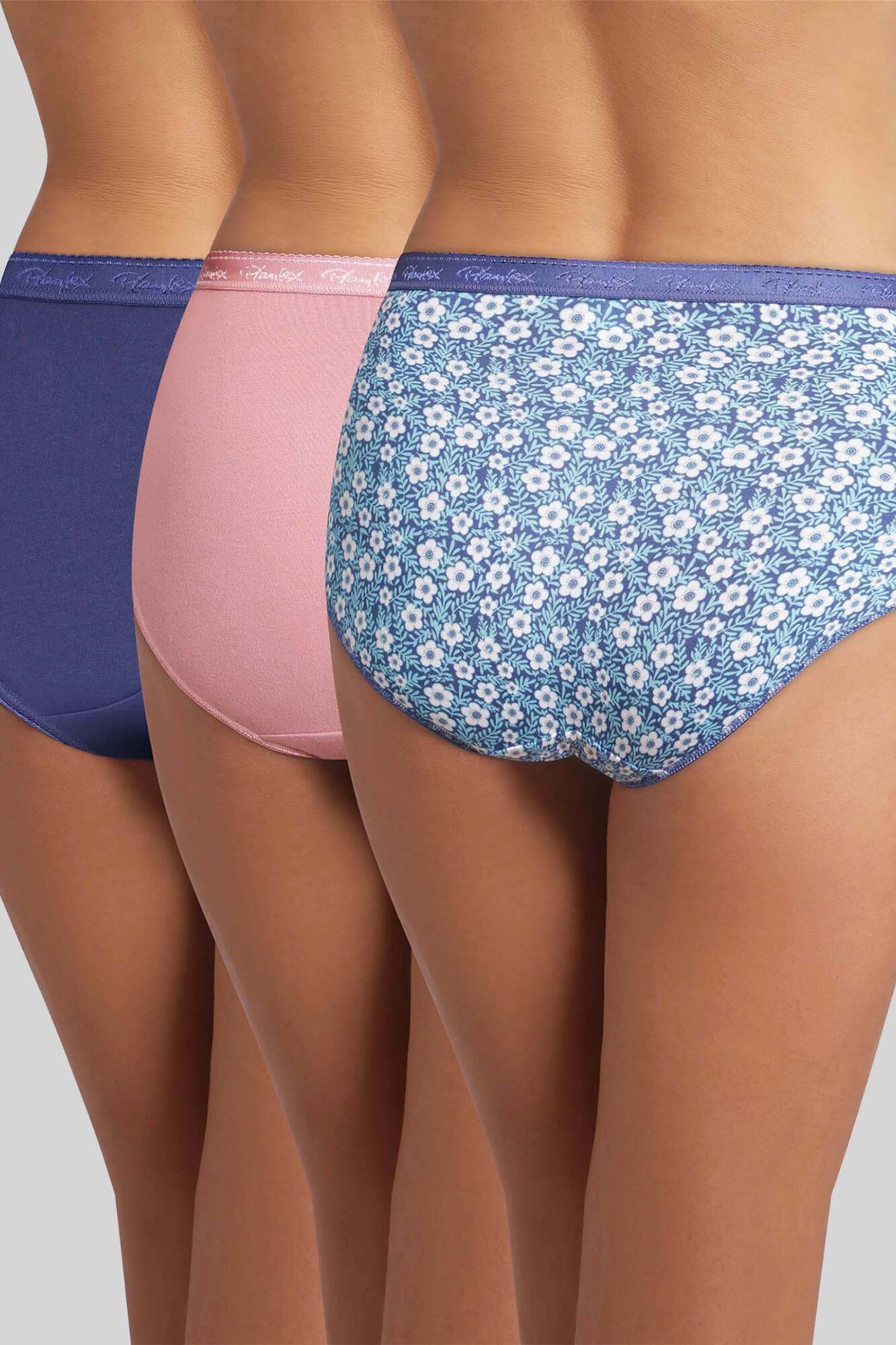 Playtex Pack 3 cuecas altas lisas e florais