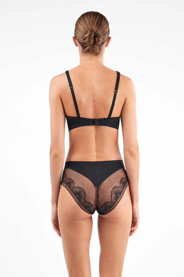 Gisela Floral lace high- lace panty Crna