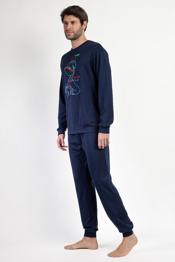 Admas Pijama largo Donald 100% algod&oacute;n para hombre azul