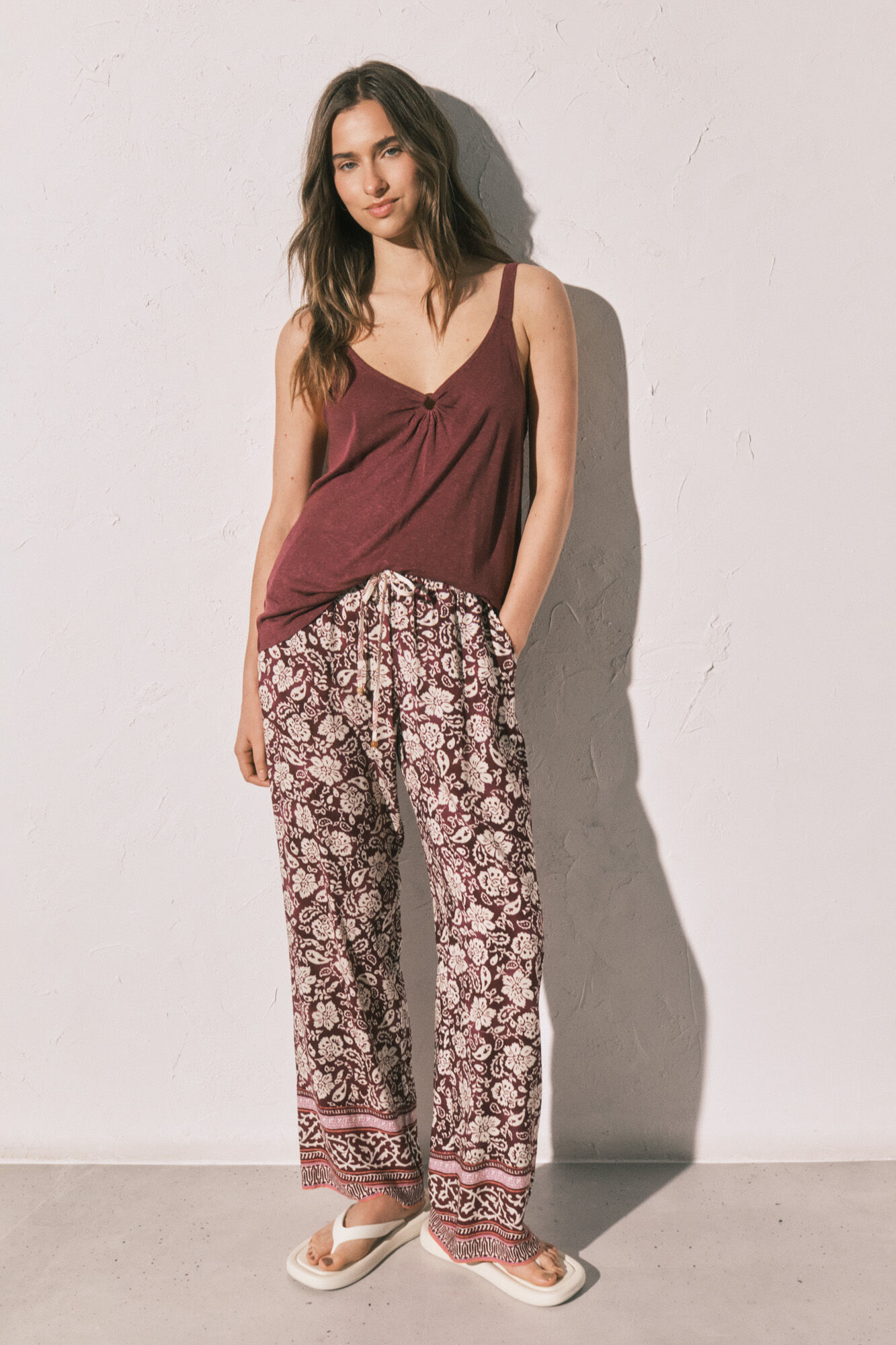 Women'secret Burgundy underwired ruched vest top