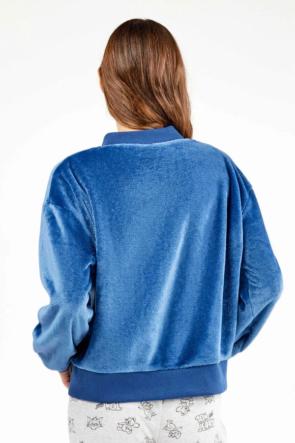 Gisela Women's blue plush bomber jacket Plava