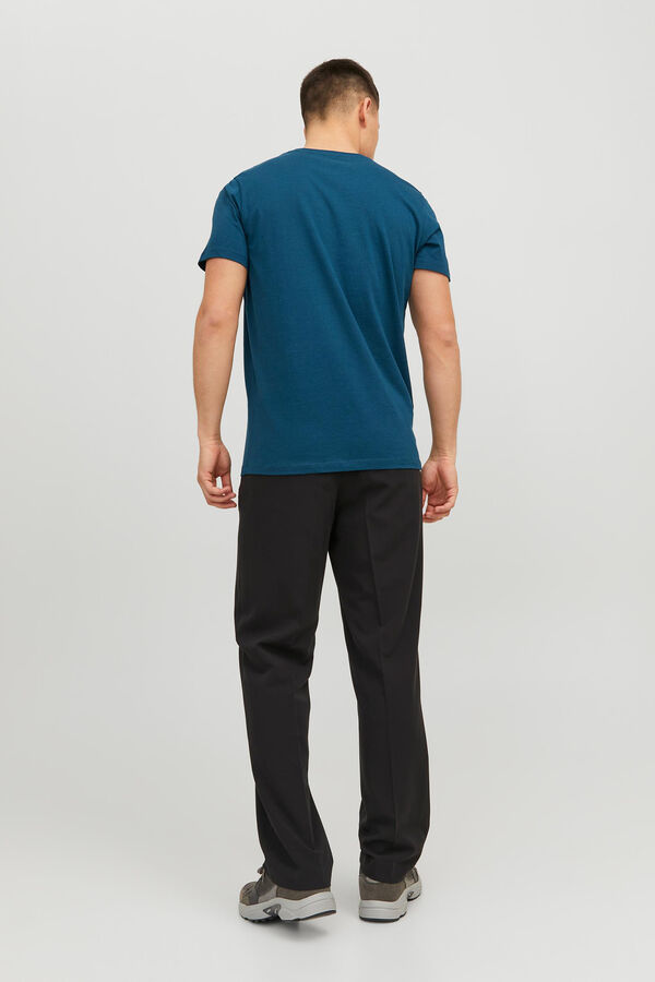 Womensecret Short sleeve organic cotton T-shirt with logo print Blau