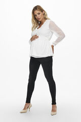 Only Maternity Camisa premamá de encaje mangas anchas blanco