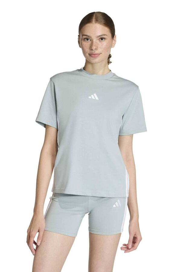 Adidas Camiseta casual 3 bandas Essentials verde
