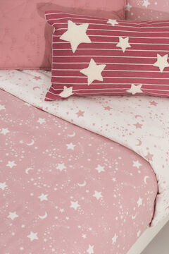 Womensecret Set funda nórdica y funda almohada niños algodón percal estrellas. Cama 80-90cm. rosa