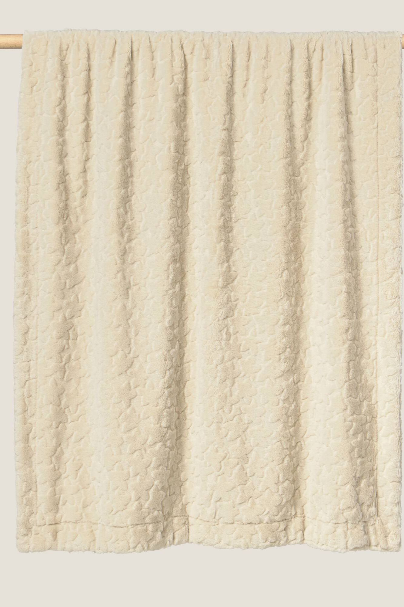 Textura Polarfleece-Plaid mit Sternen und Lammfell-R&uuml;ckseite