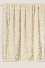 Textura Plaid fleece with stars and faux shearling reverse beige